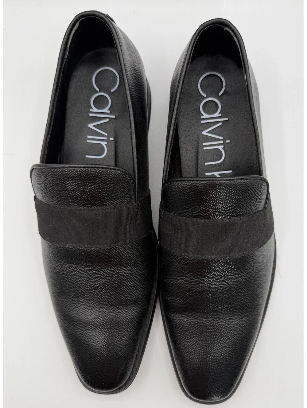 Calvin Klein Rian Bernard Men’s 8.5 Dimpled Leather Loafer Slip On Dress Shoe